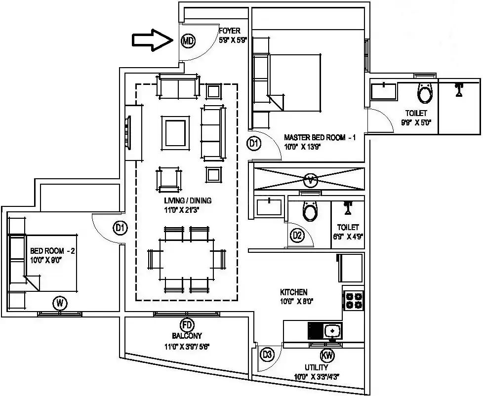 Floor plan for Poorvi Champions Height